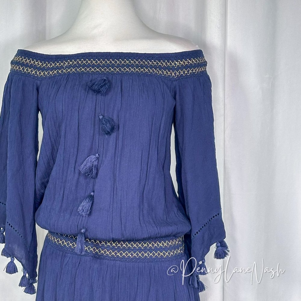 NWT Lilly Pulitzer Off The Shoulder Joelle Dress True Navy - Picture 4 of 13
